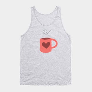 Cute Pink Coffee Mug Tank Top